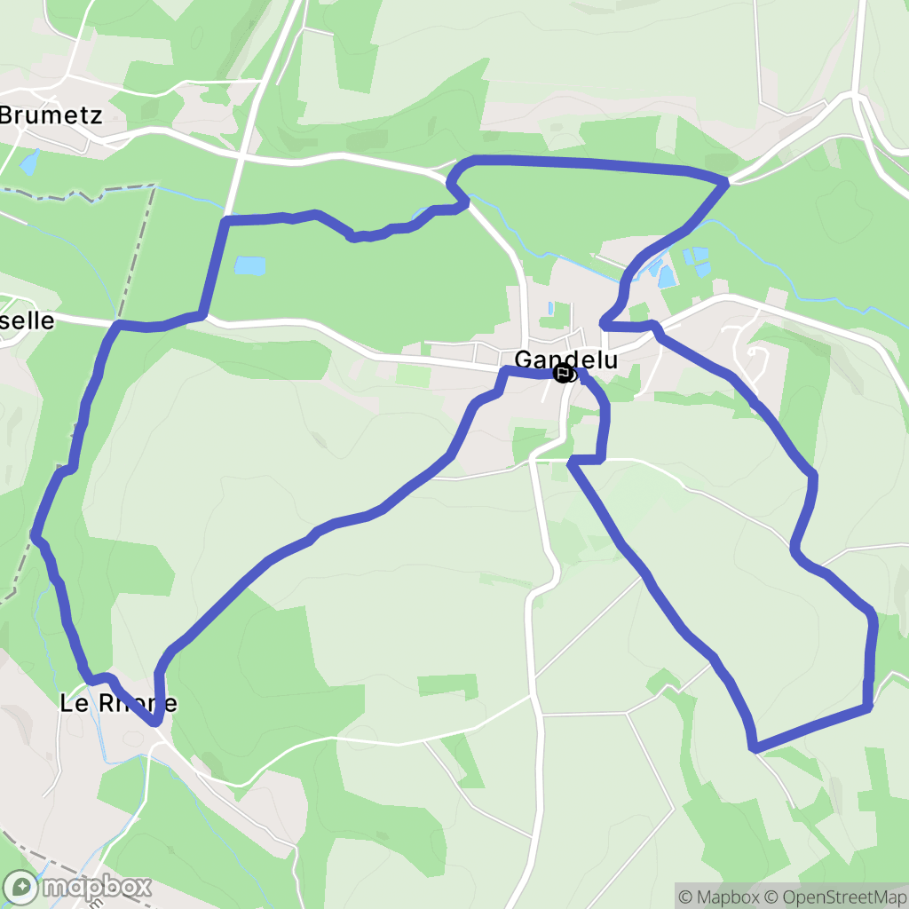 Gandelu : carte du parcours de randonnée - France