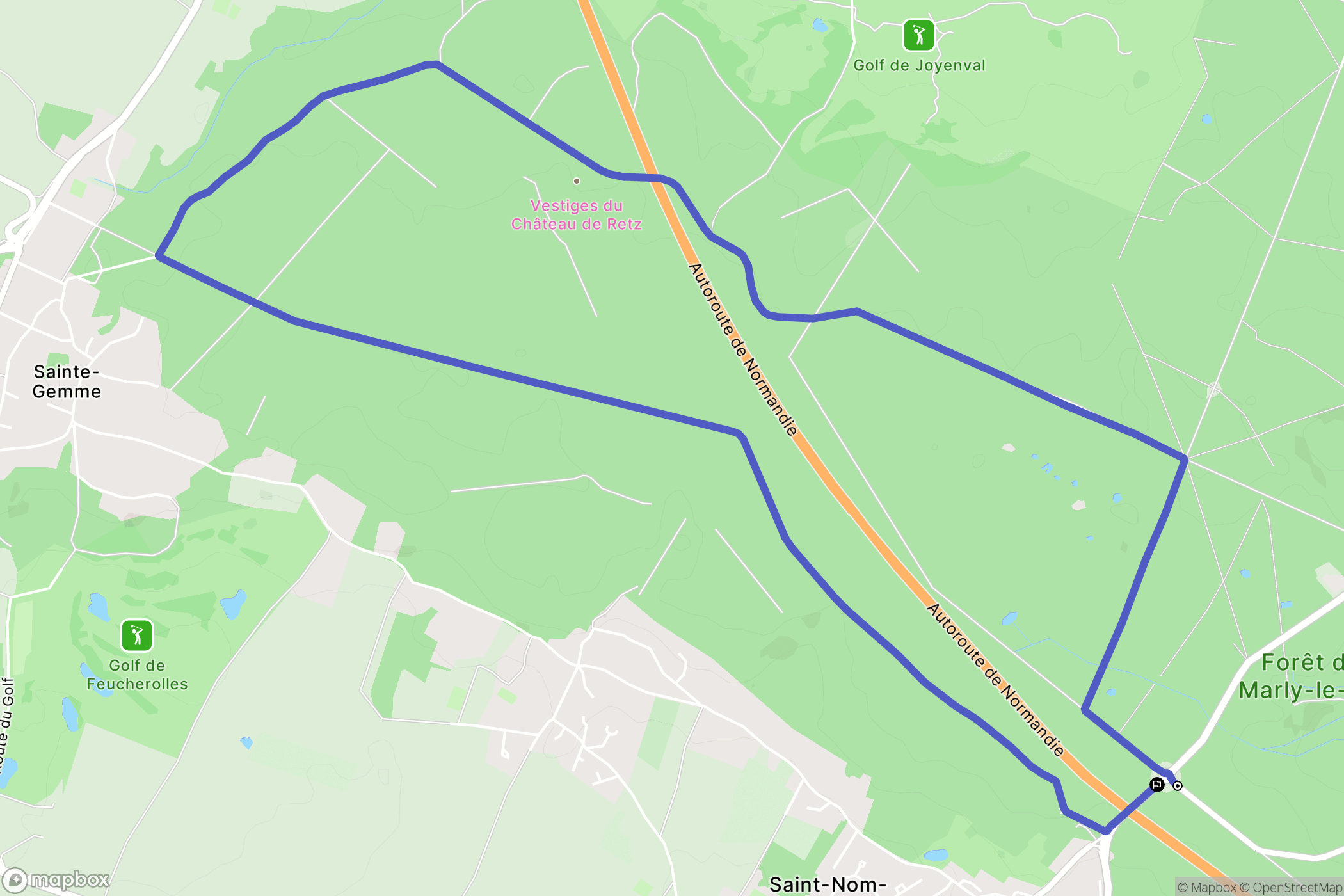 Saint-Nom-la-Bretèche : carte du parcours de randonnée - France