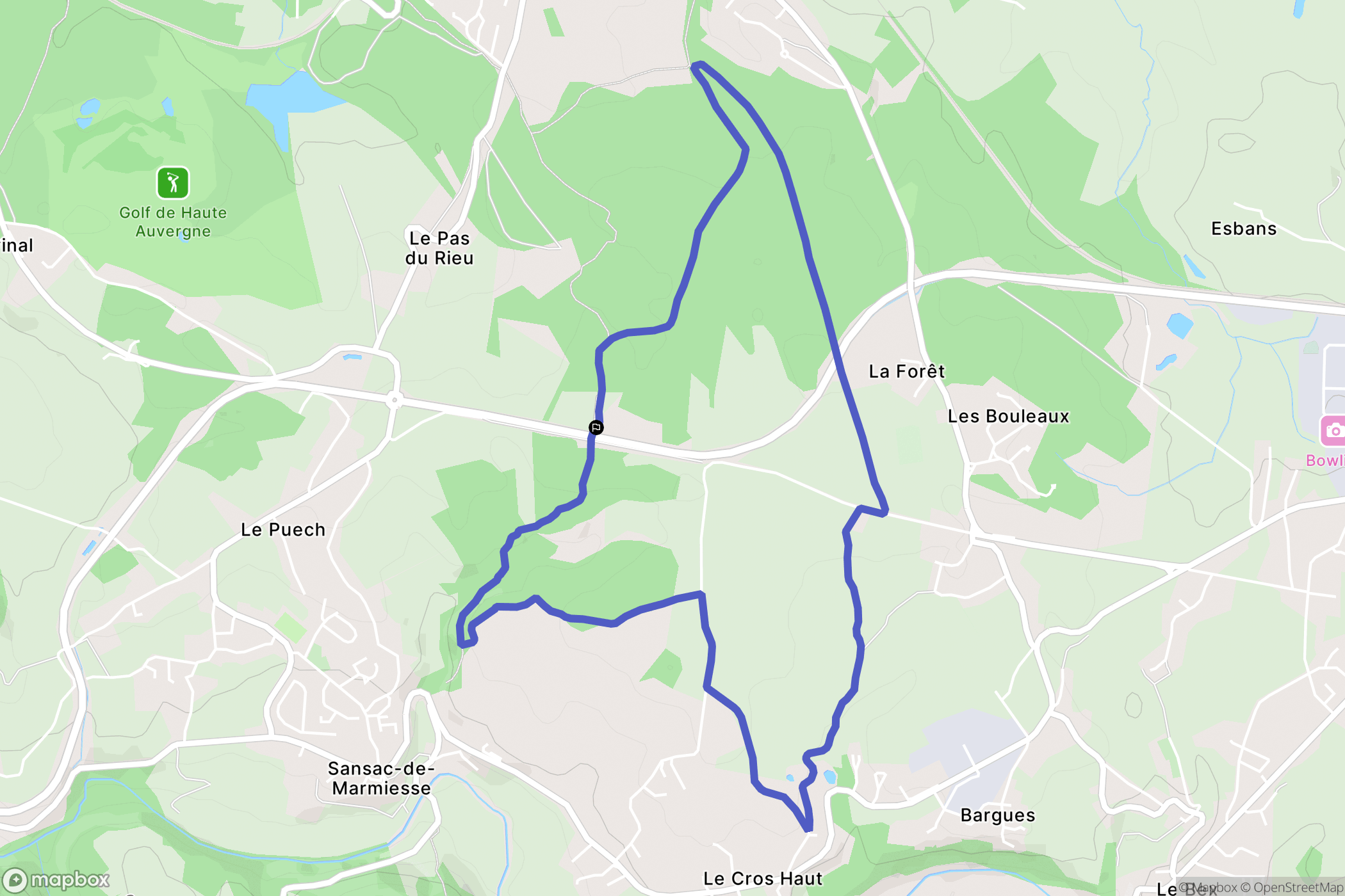 Ytrac-Sansac-de-Marmiesse : carte du parcours de randonnée - France