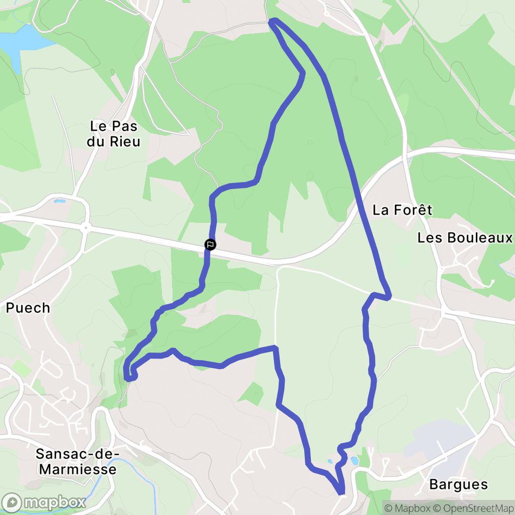 Ytrac-Sansac-de-Marmiesse : carte du parcours de randonnée - France