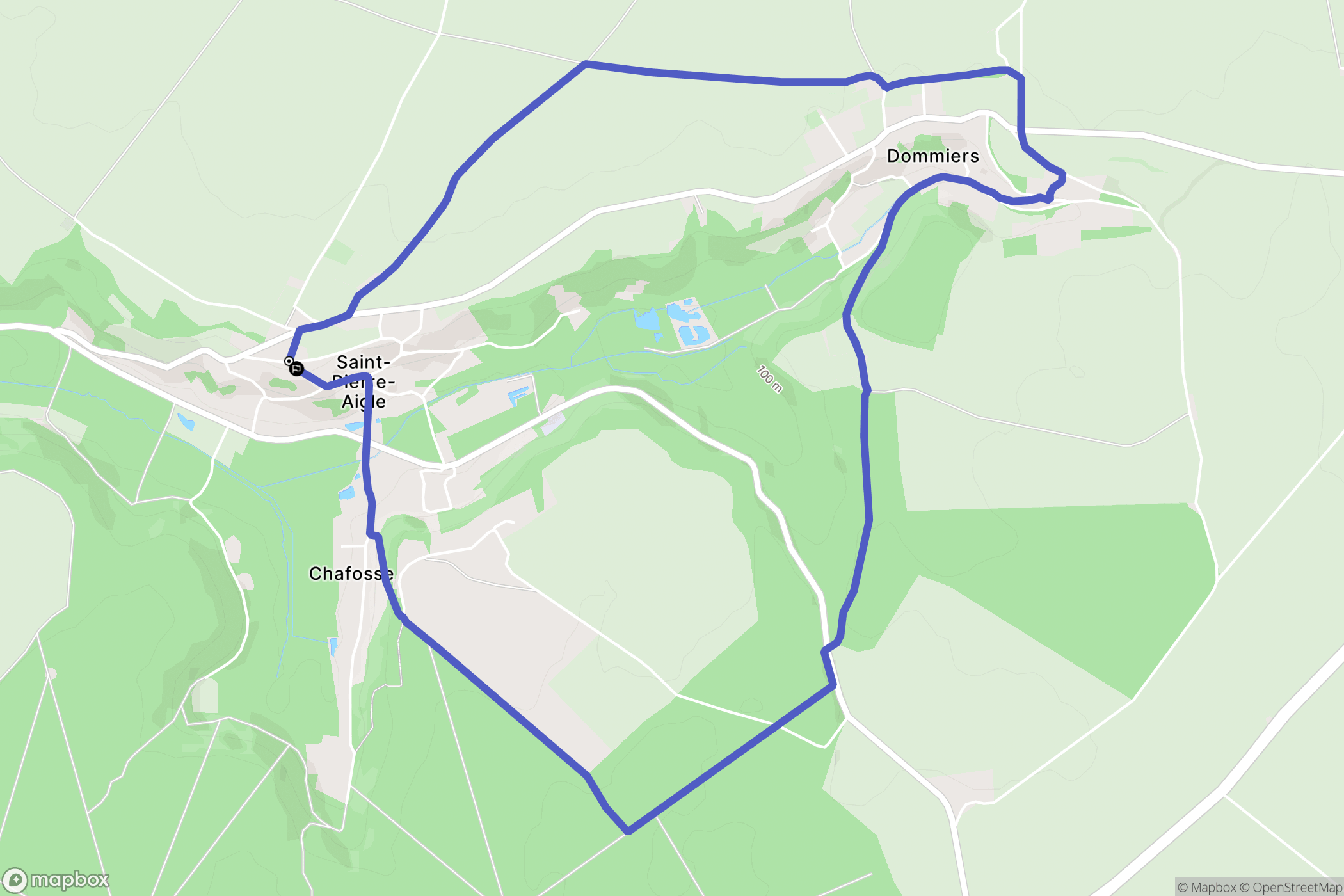 Saint-Pierre-Aigle : carte du parcours de randonnée - France