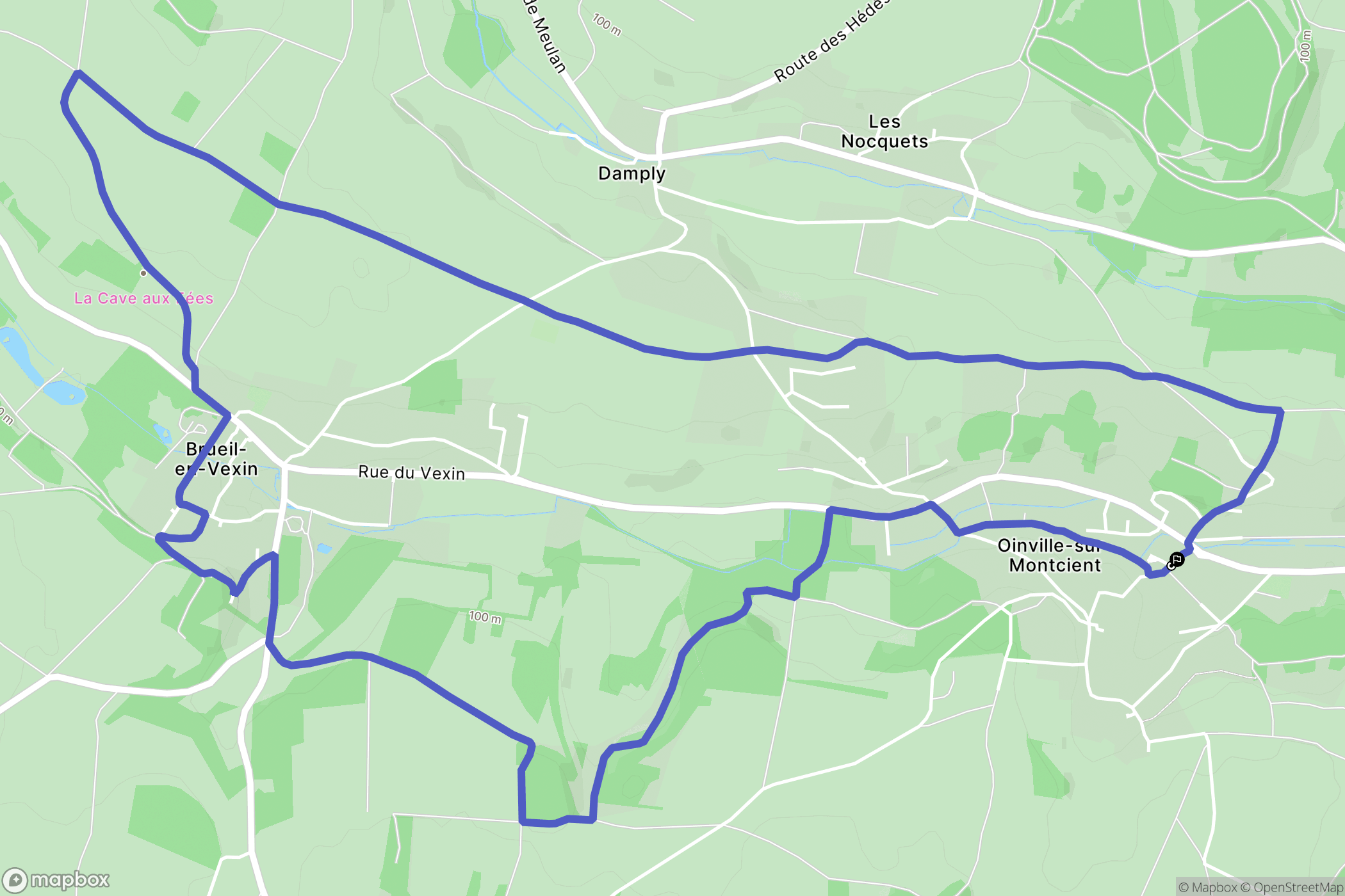 Brueil-en-Vexin : carte du parcours de randonnée - France