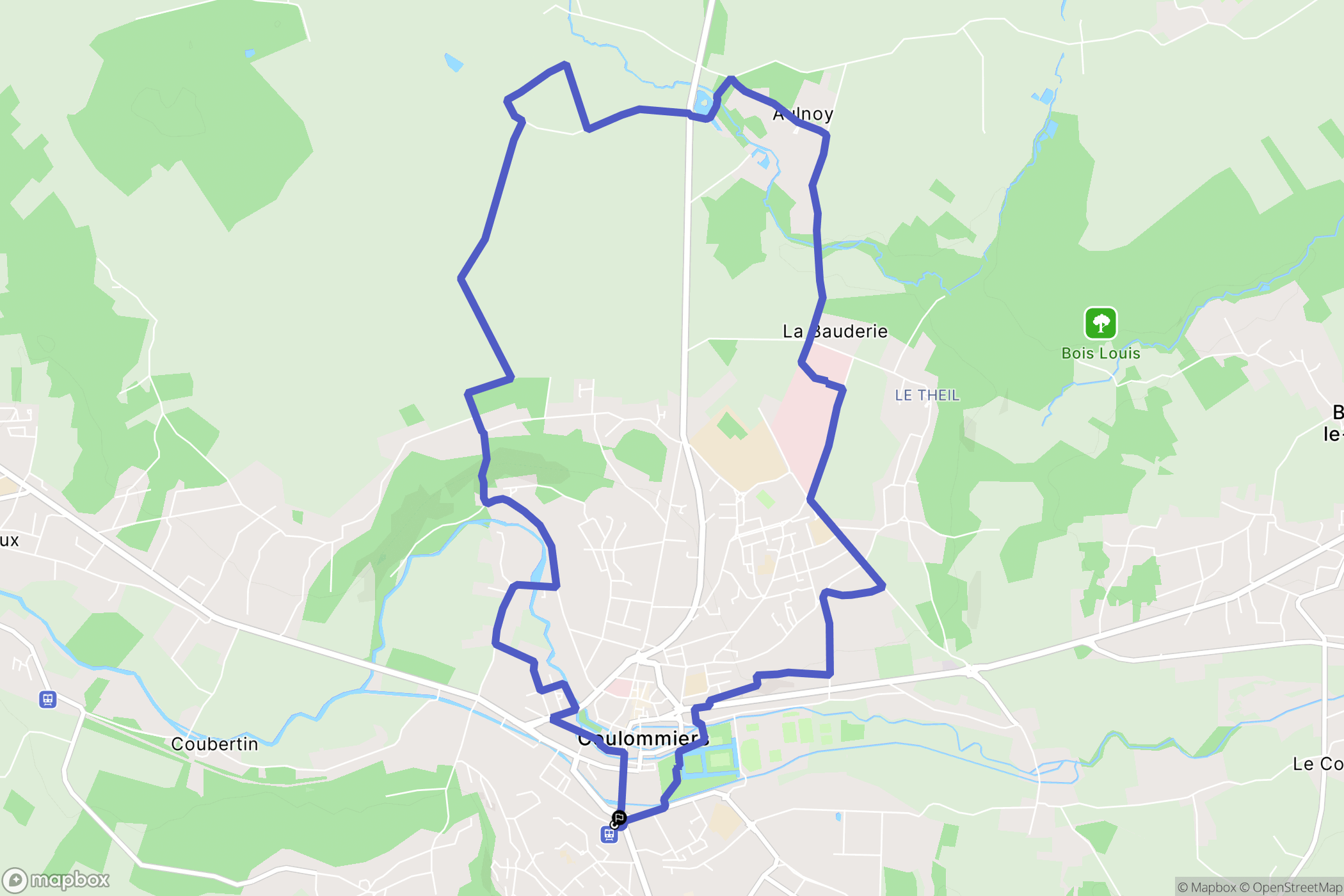 Coulommiers : carte du parcours de randonnée - France