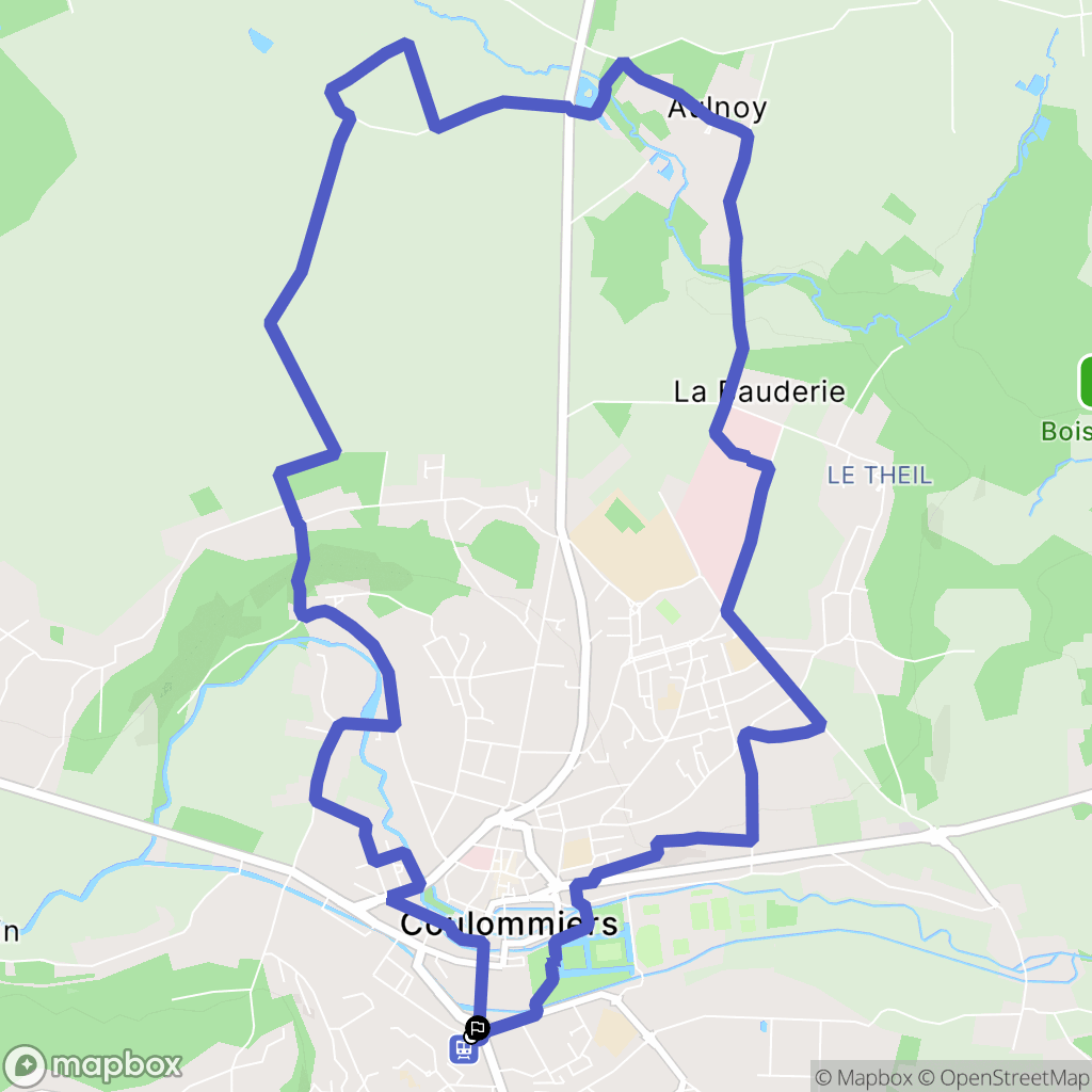 Coulommiers : carte du parcours de randonnée - France