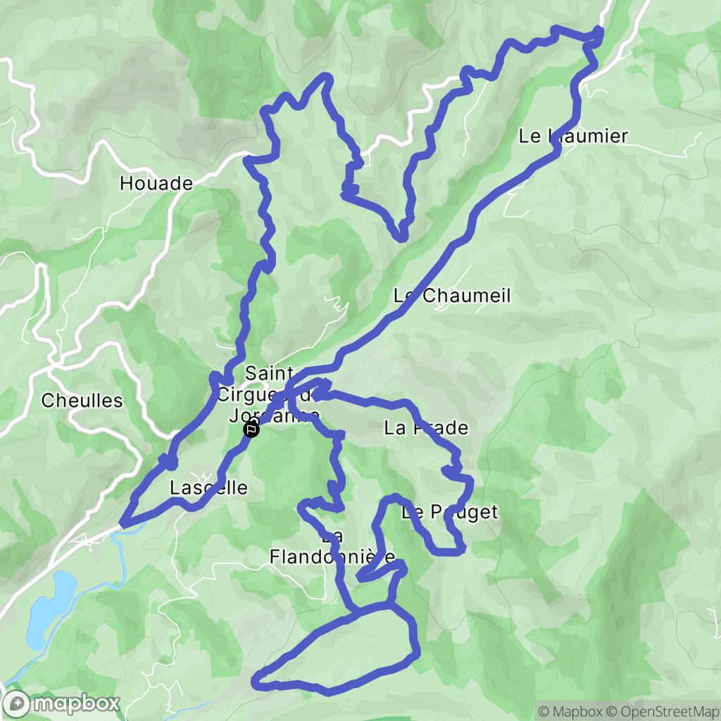 Saint-Cirgues-de-Jordanne : carte du parcours de randonnée - France