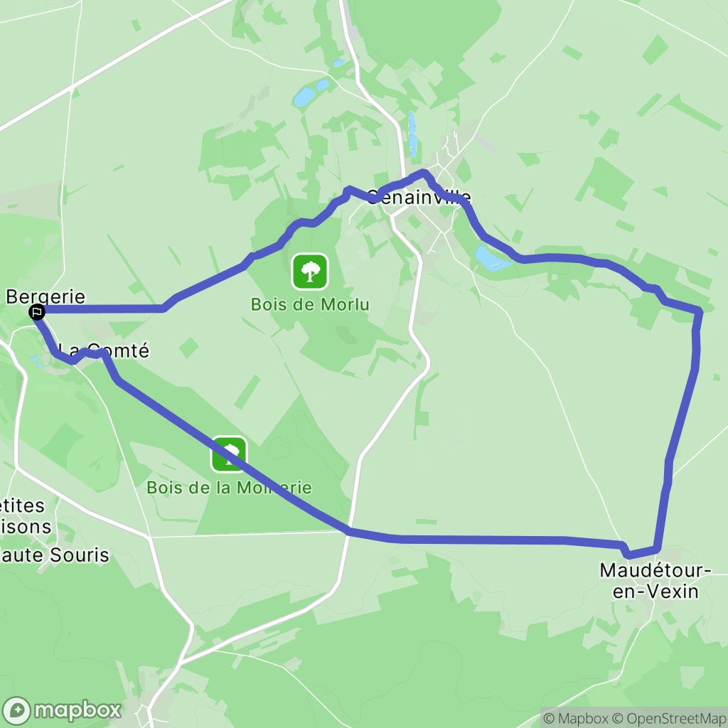 Chaussy : carte du parcours de randonnée - France