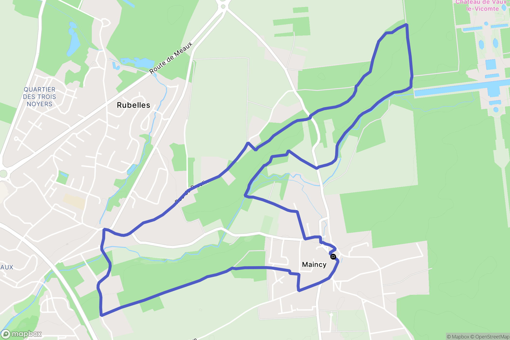 Maincy : carte du parcours de randonnée - France