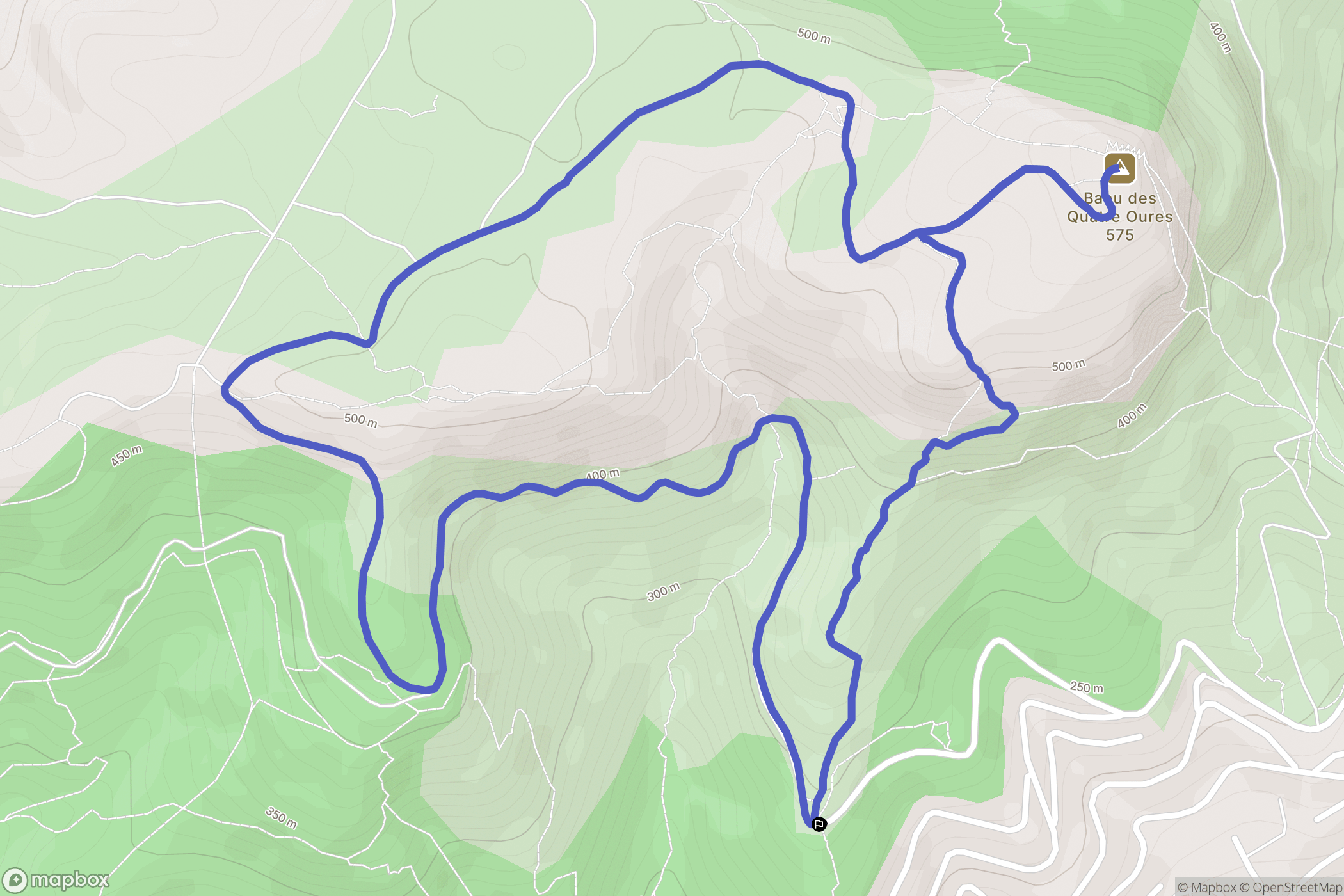 Toulon : carte du parcours de randonnée - France