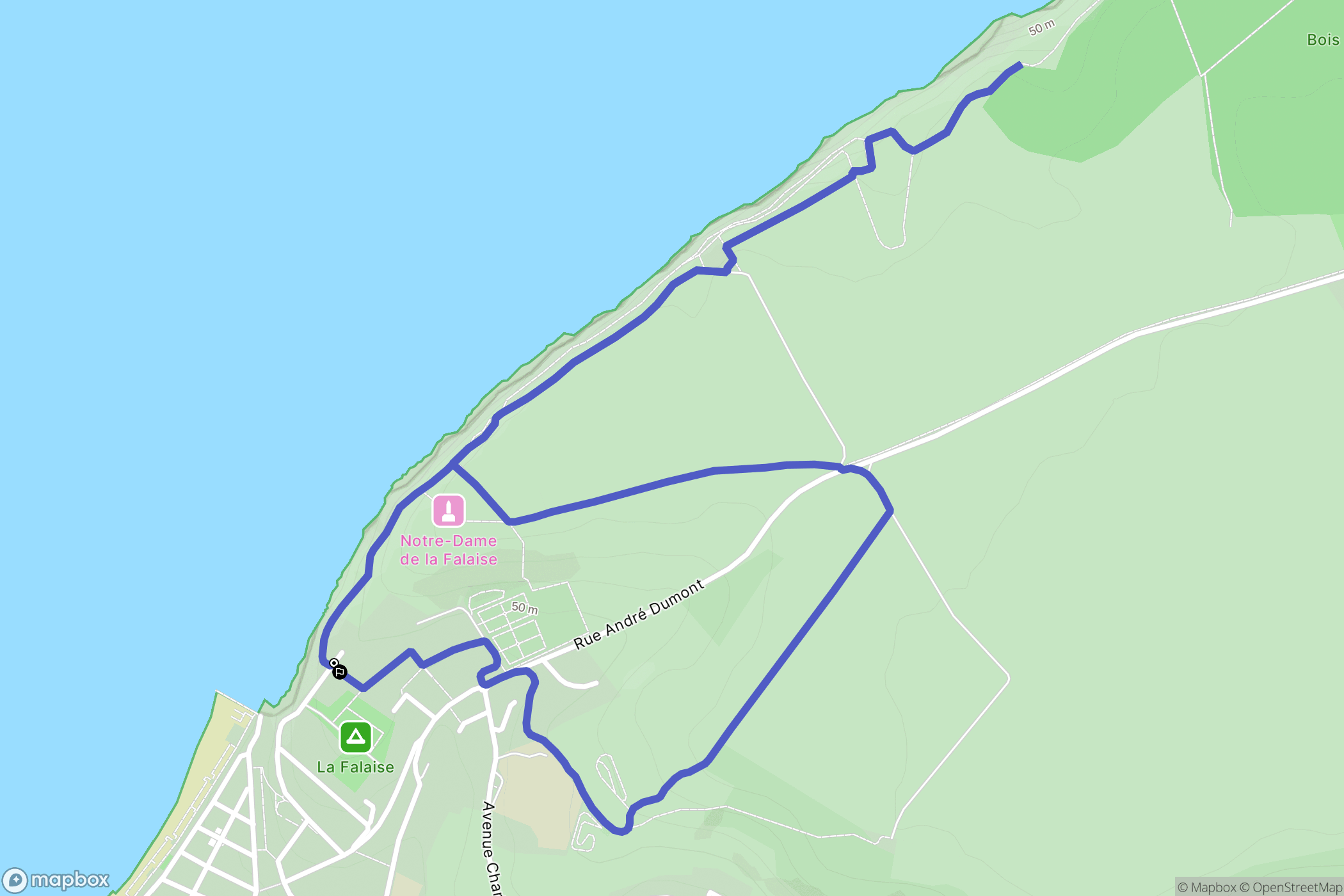 Mers-les-Bains : carte du parcours de randonnée - France