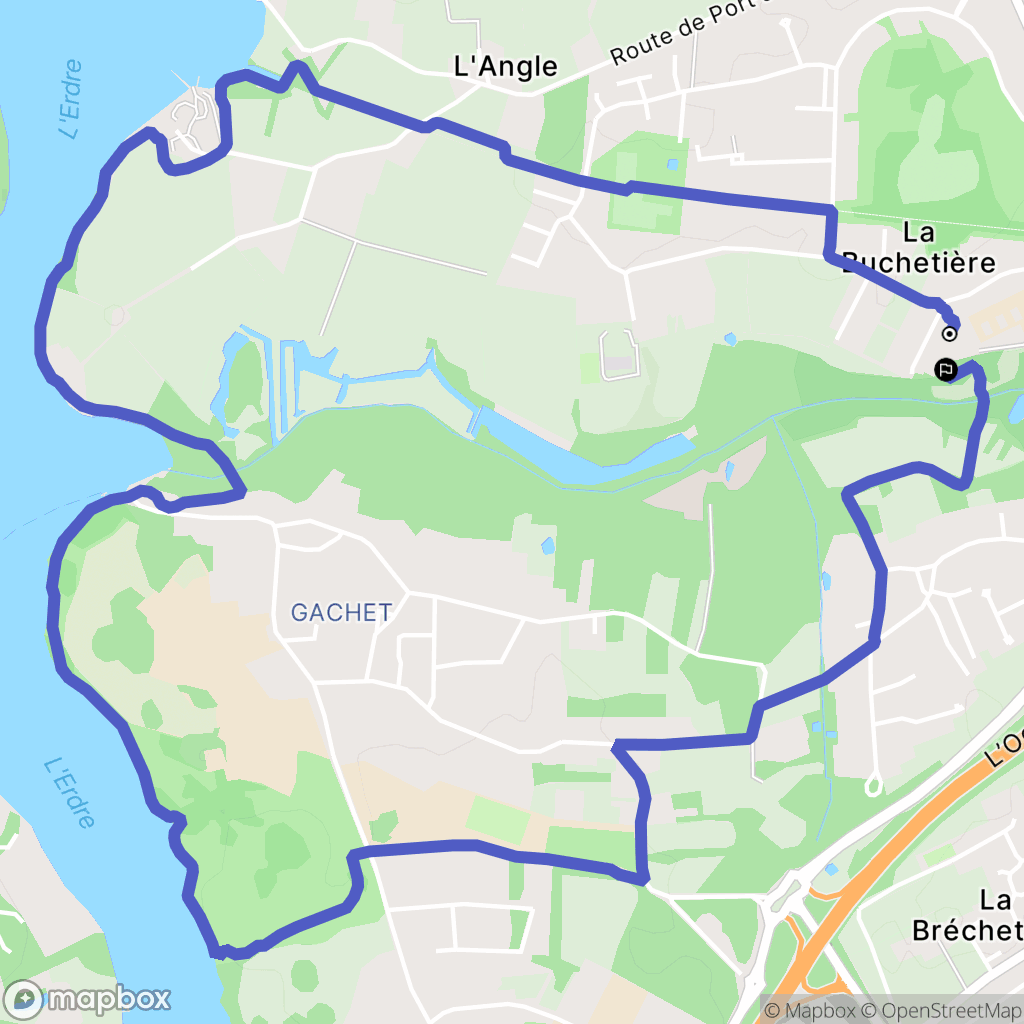 Carquefou : carte du parcours de randonnée - France