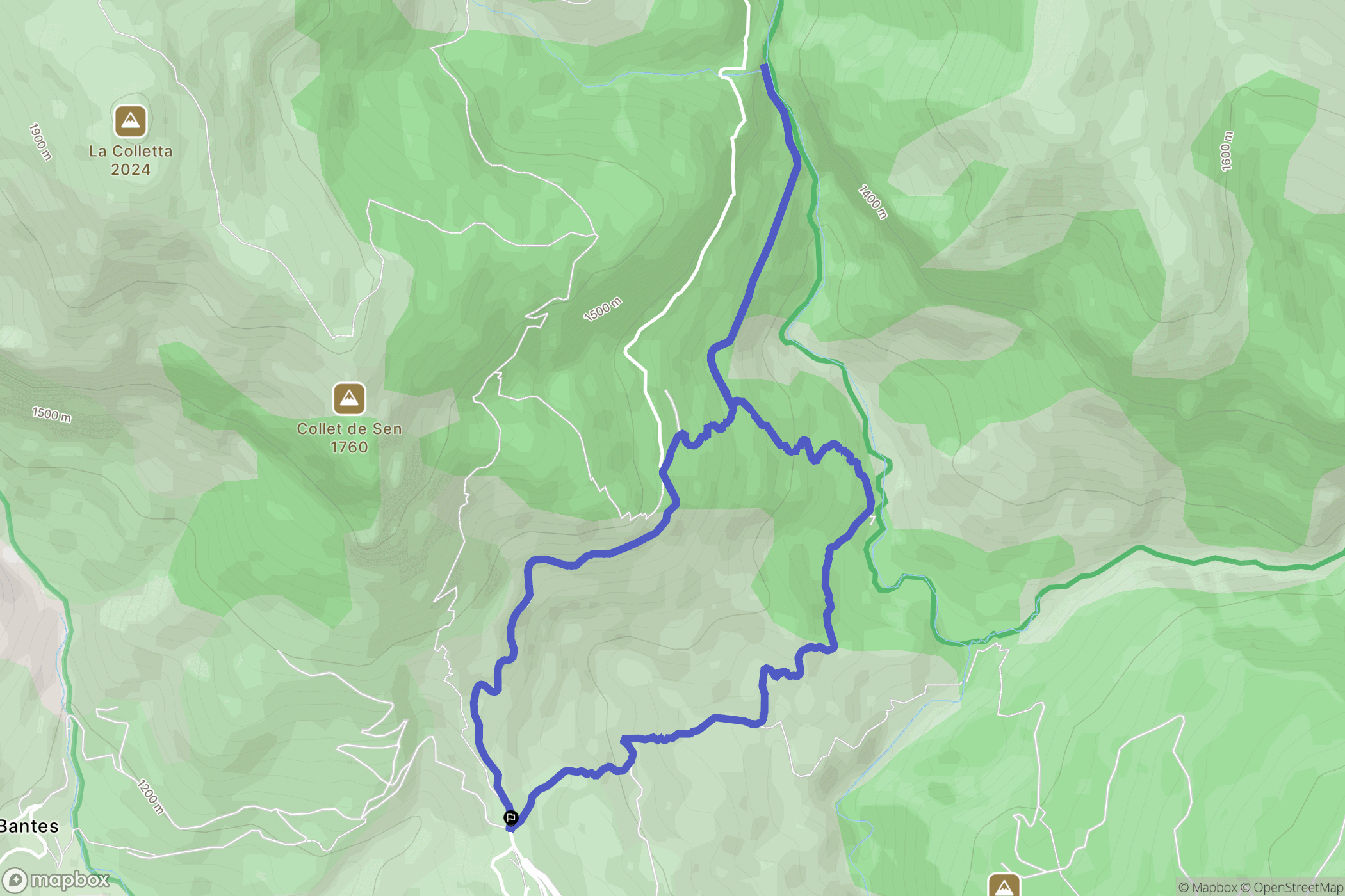 Châteauneuf-d'Entraunes : carte du parcours de randonnée - France