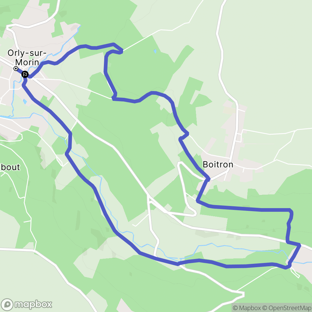 Orly-sur-Morin : carte du parcours de randonnée - France