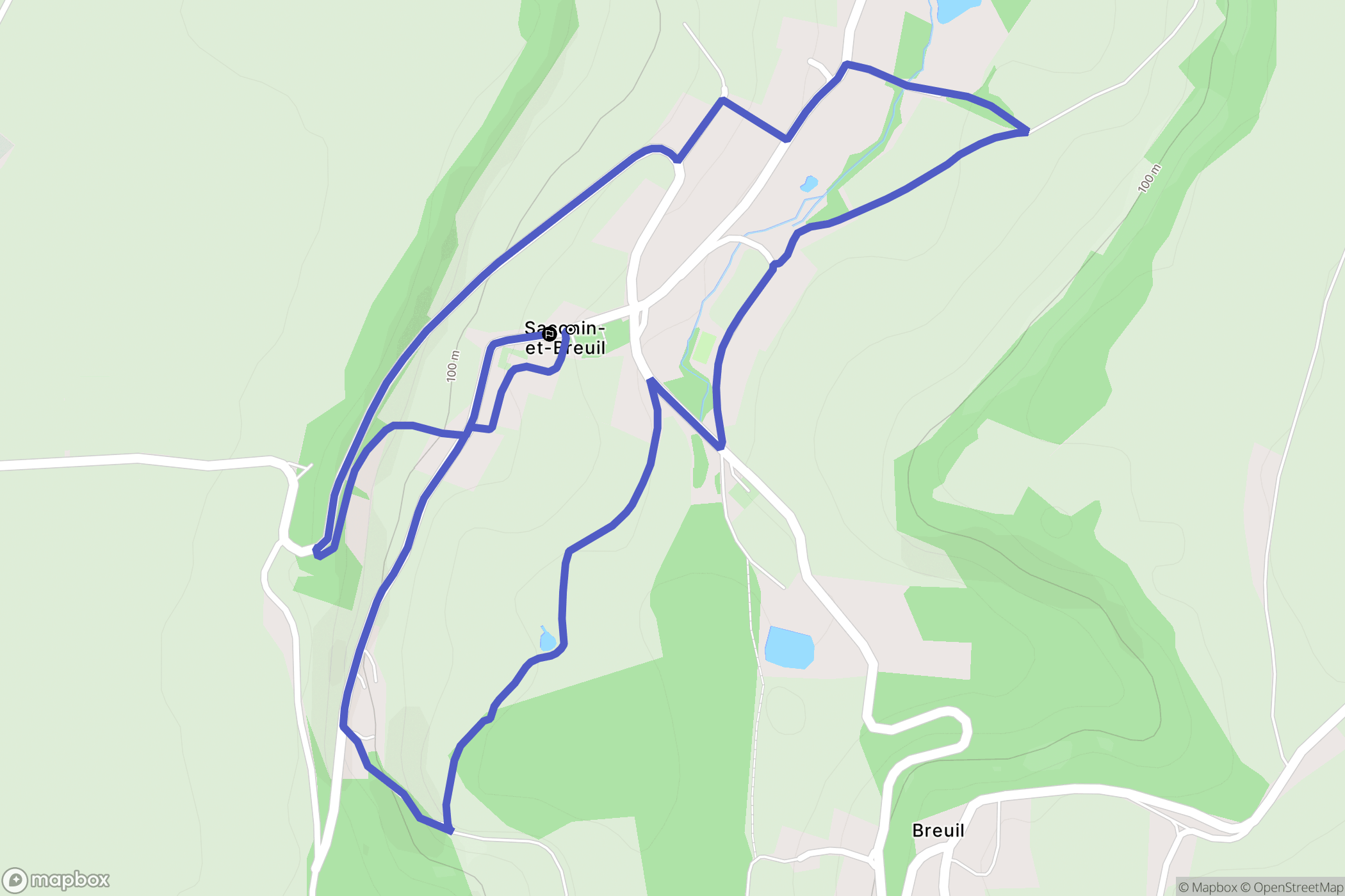Saconin-et-Breuil : carte du parcours de randonnée - France