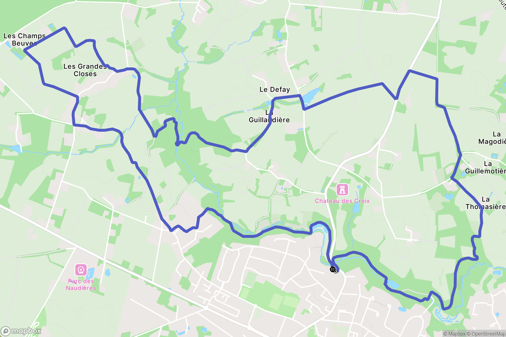 Sautron : carte du parcours de randonnée - France
