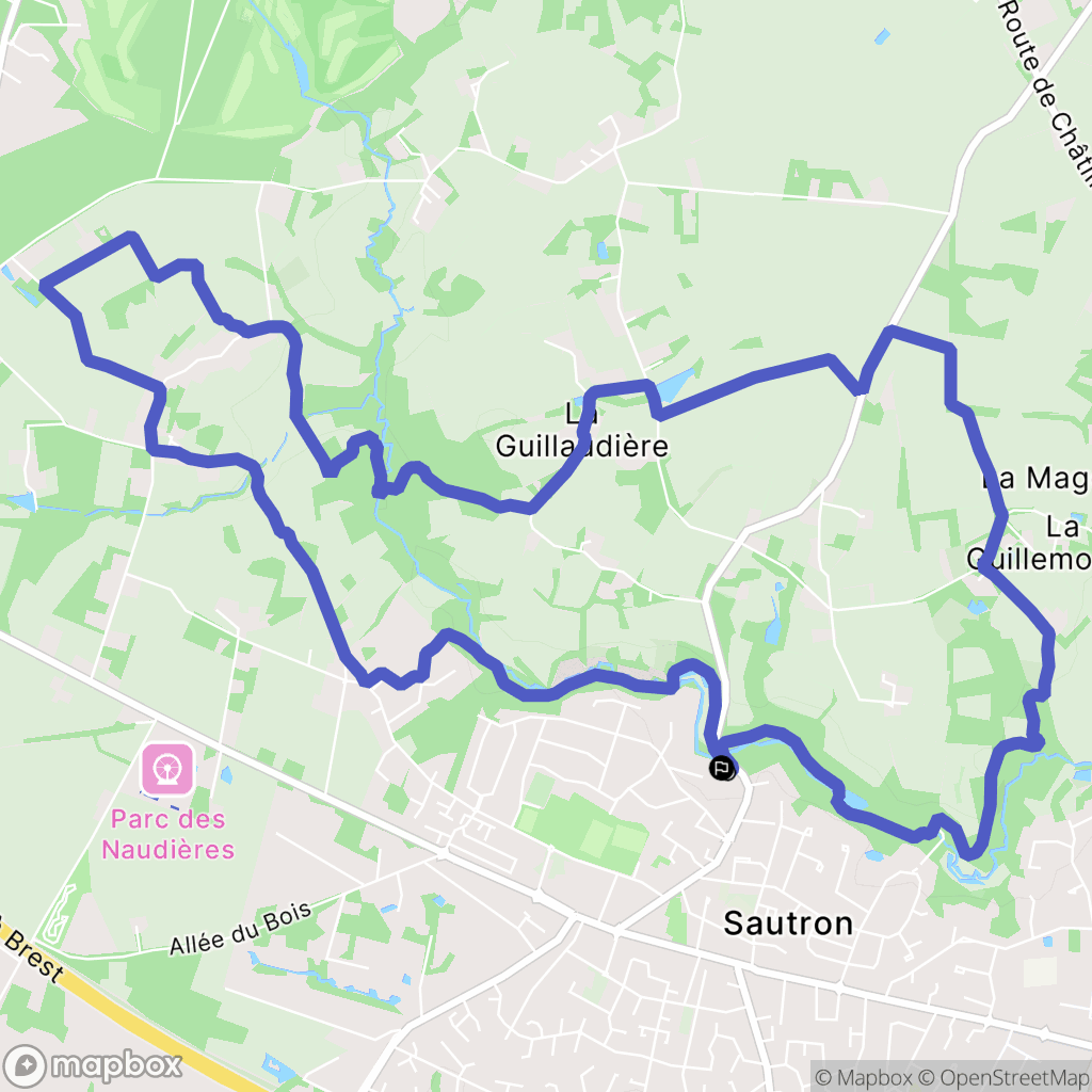 Sautron : carte du parcours de randonnée - France
