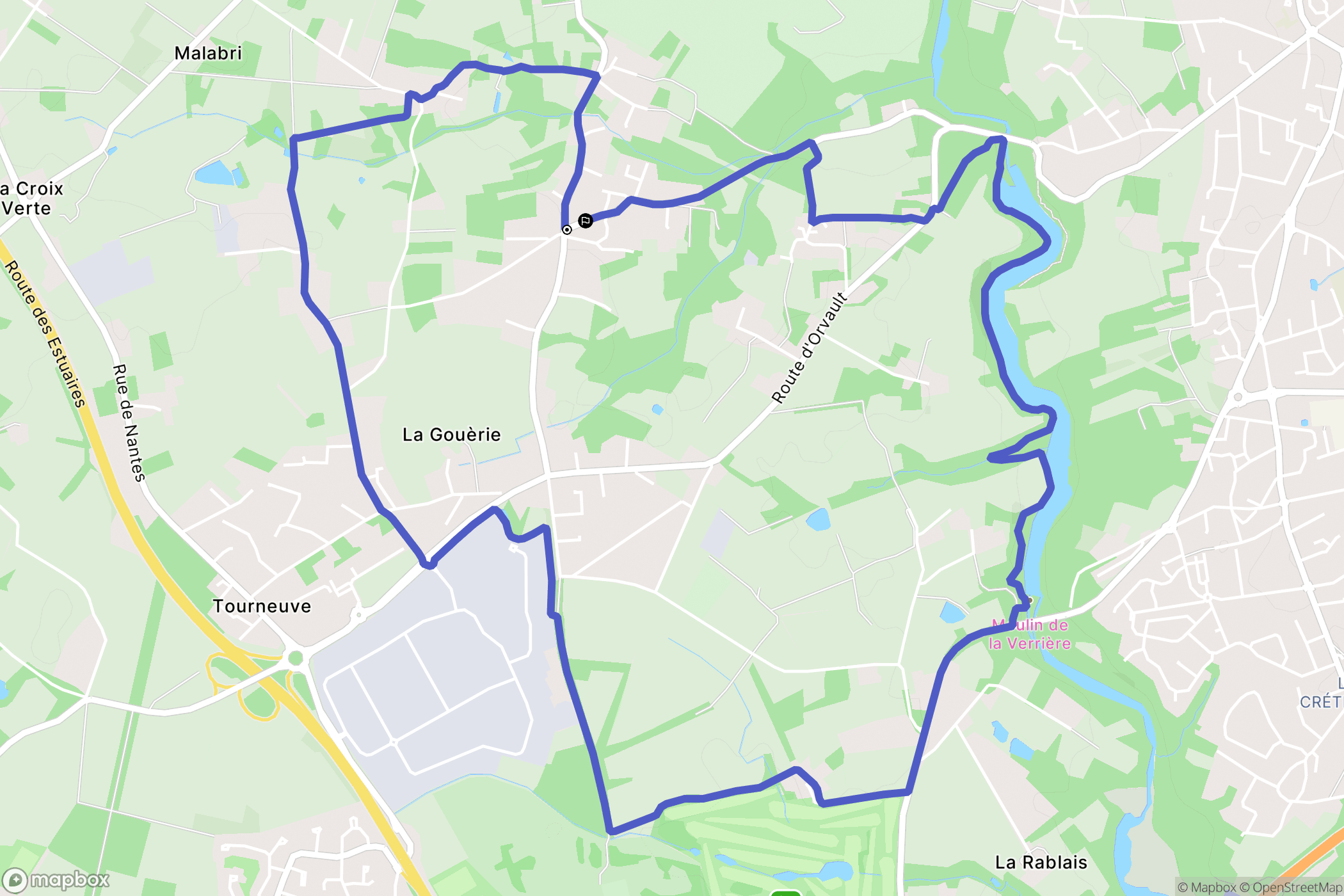 La Chapelle-sur-Erdre : carte du parcours de randonnée - France