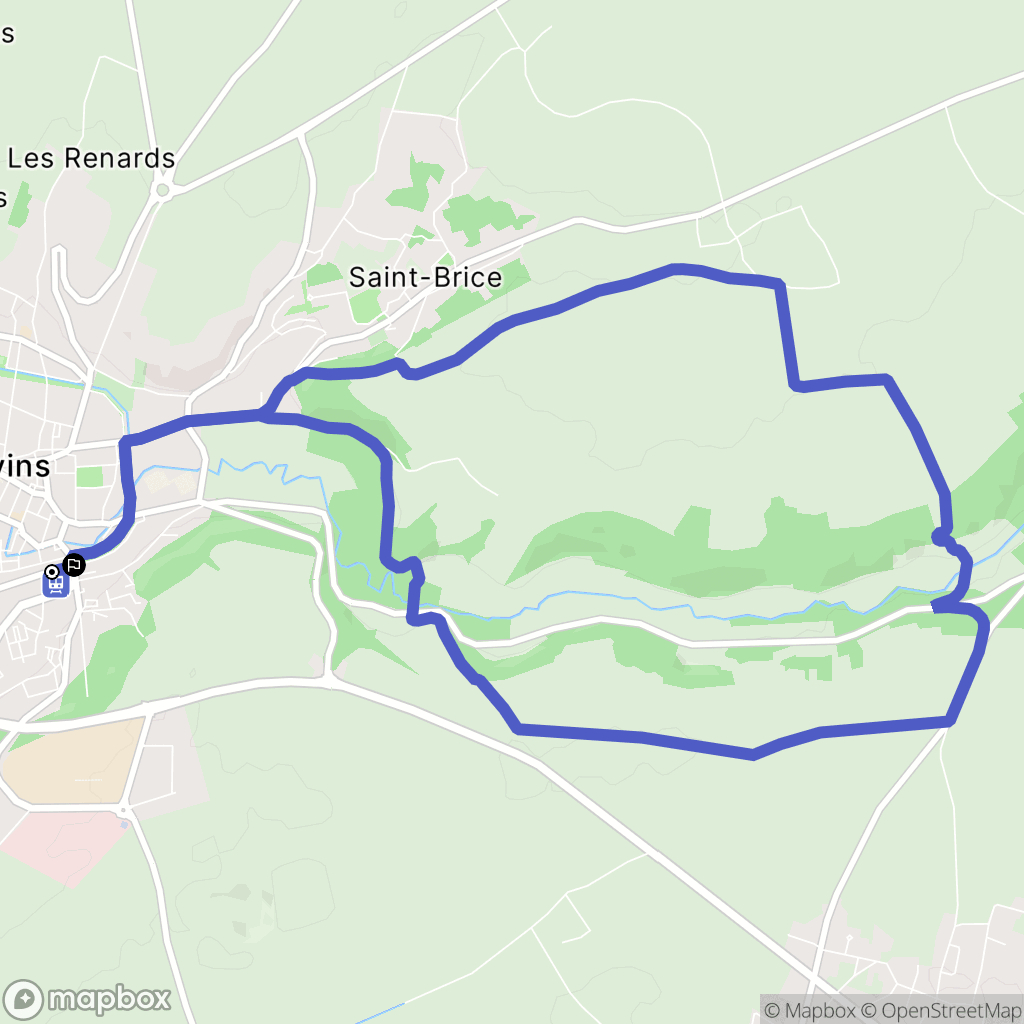 Provins : carte du parcours de randonnée - France