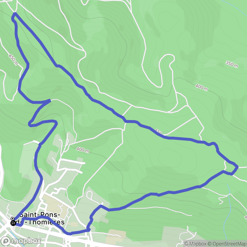 Saint-Pons-de-Thomières : carte du parcours de randonnée - France