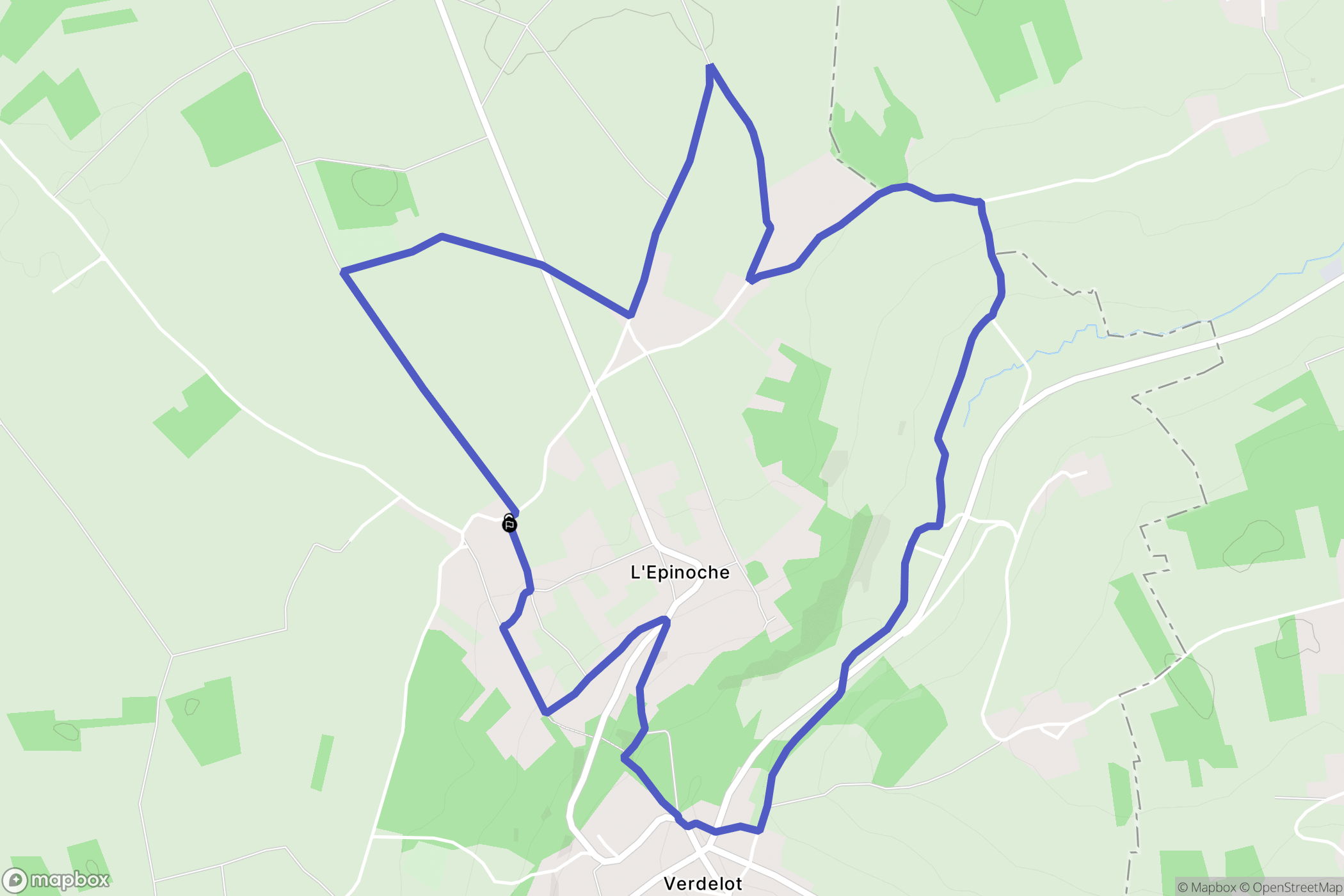 Verdelot : carte du parcours de randonnée - France