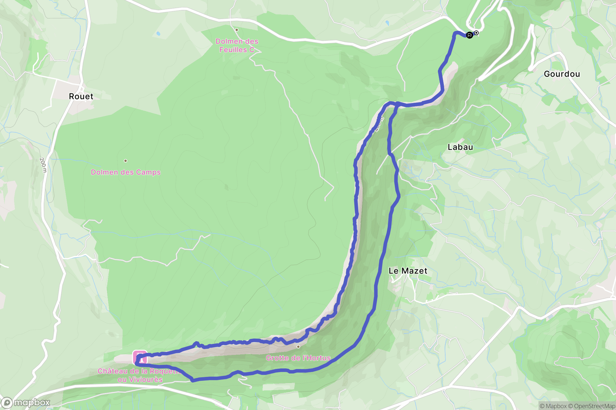 Rouet : carte du parcours de randonnée - France