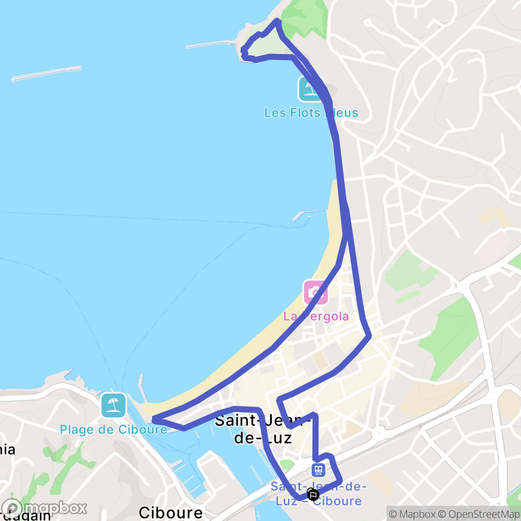 Saint-Jean-de-Luz : carte du parcours de randonnée - France