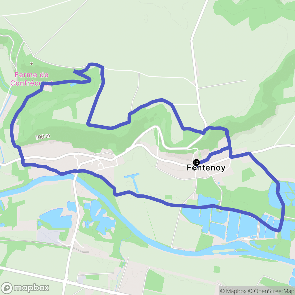 Fontenoy : carte du parcours de randonnée - France