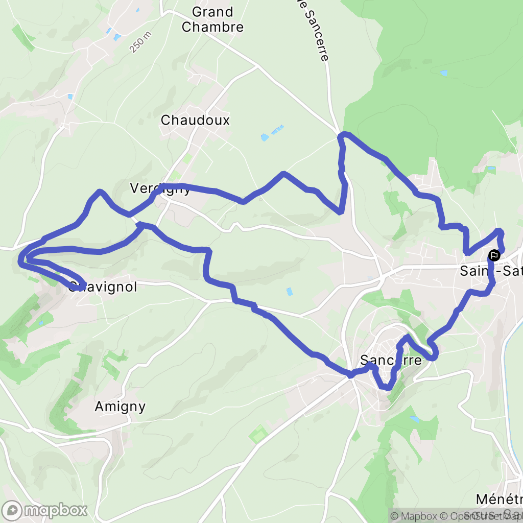 Saint-Satur : carte du parcours de randonnée - France