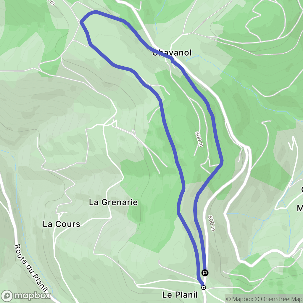 Doizieux : carte du parcours de randonnée - France