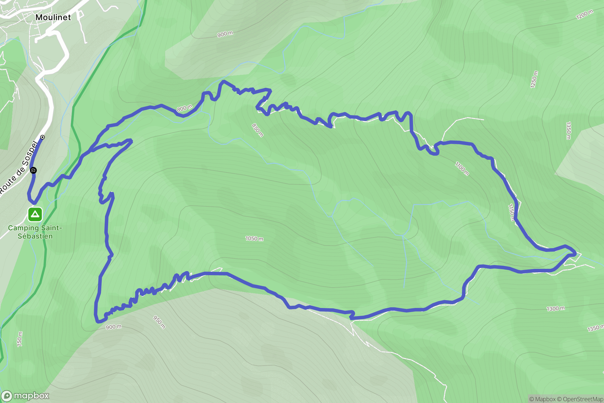 Moulinet : carte du parcours de randonnée - France