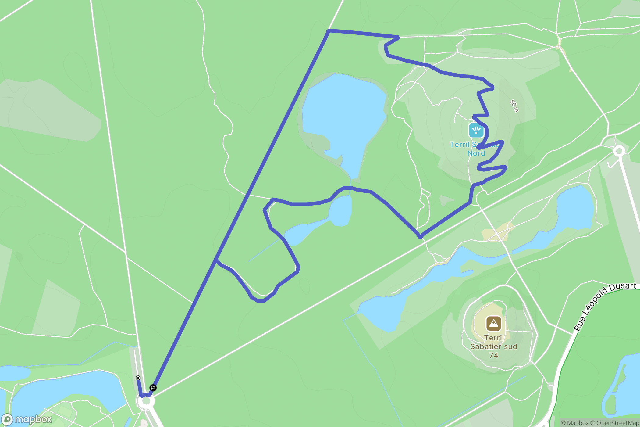 Raismes : carte du parcours de randonnée - France
