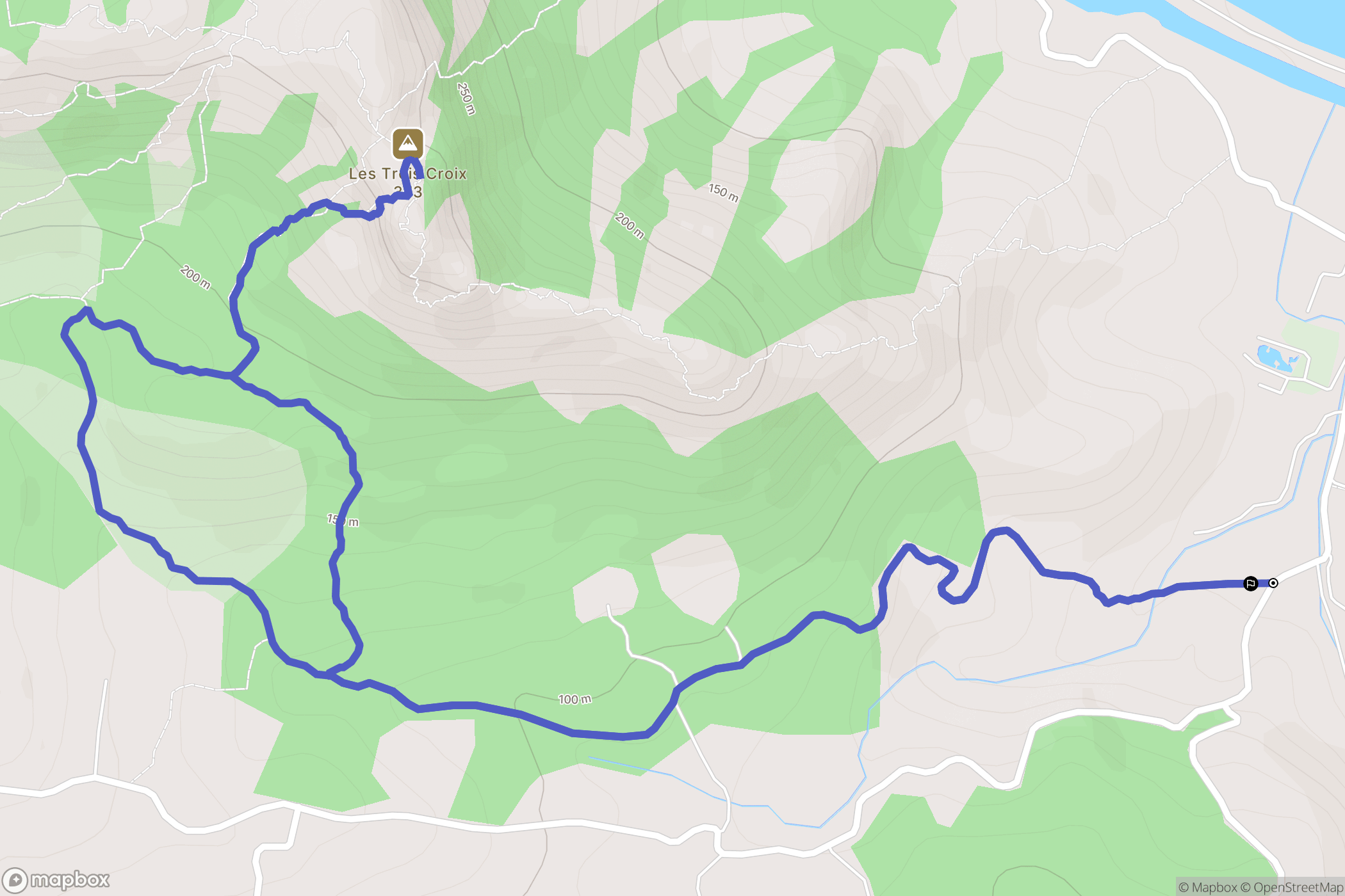 Roquebrune-sur-Argens : carte du parcours de randonnée - France