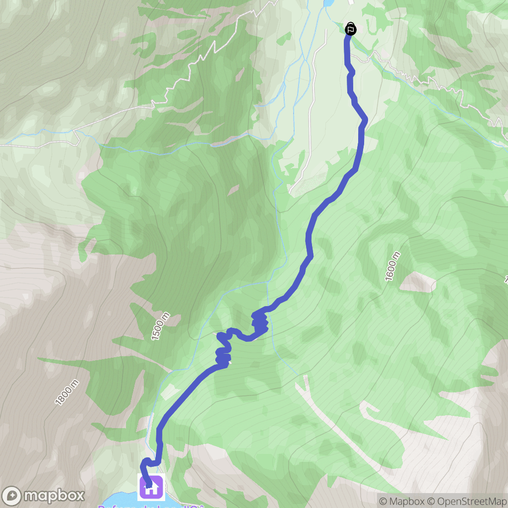 Les Granges d'Astau, Oô : carte du parcours de randonnée - France