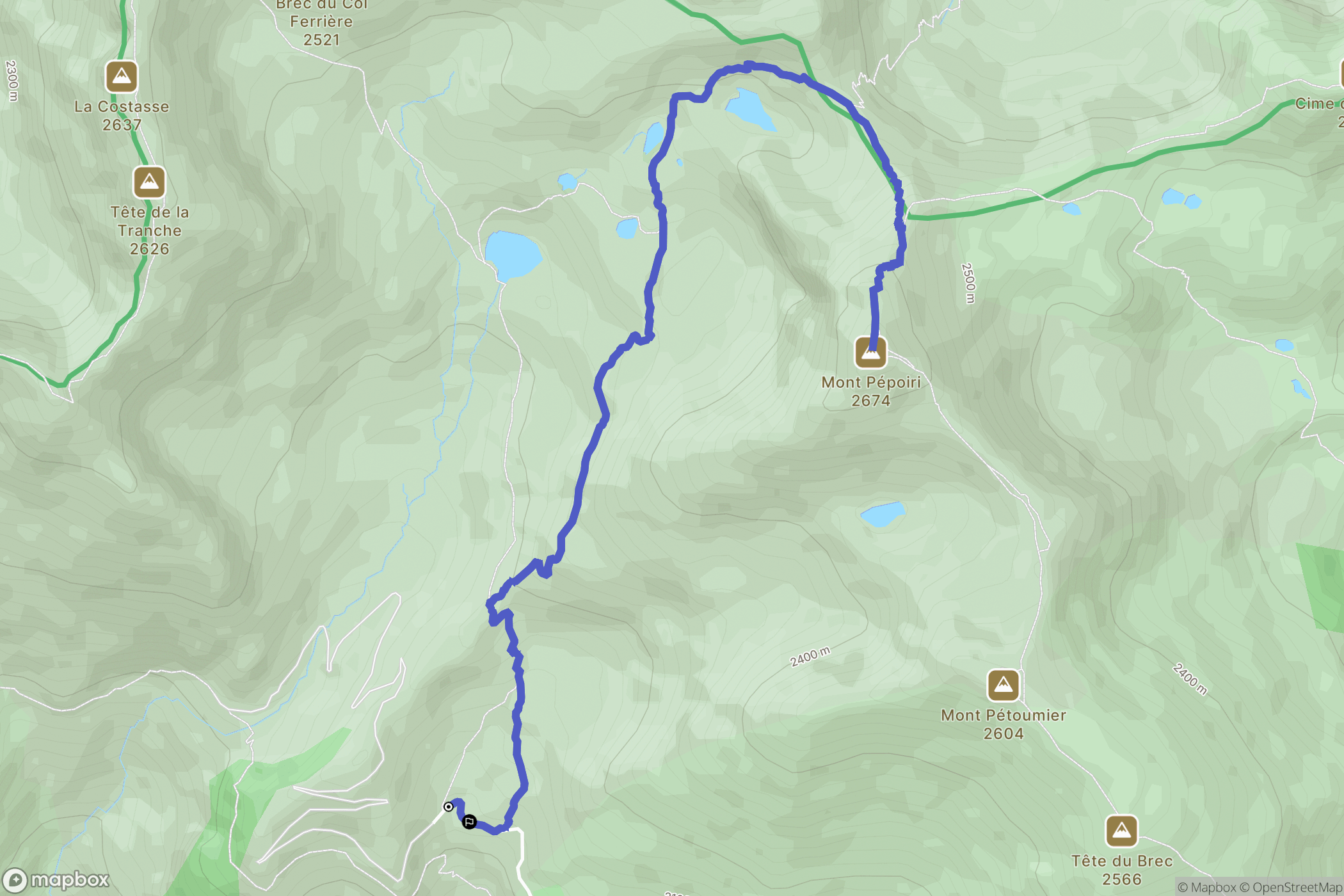 Valdeblore : carte du parcours de randonnée - France