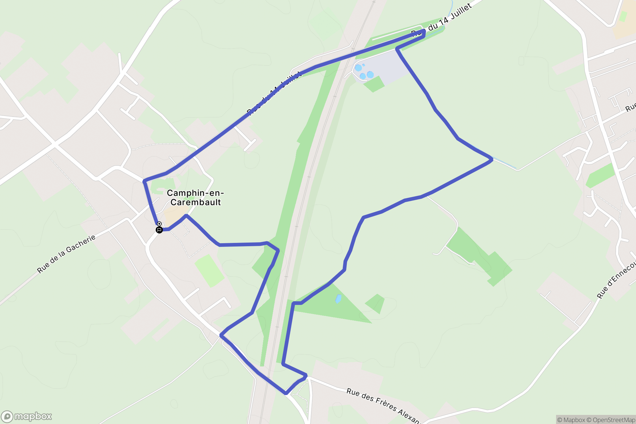 Camphin-en-Carembault : carte du parcours de randonnée - France