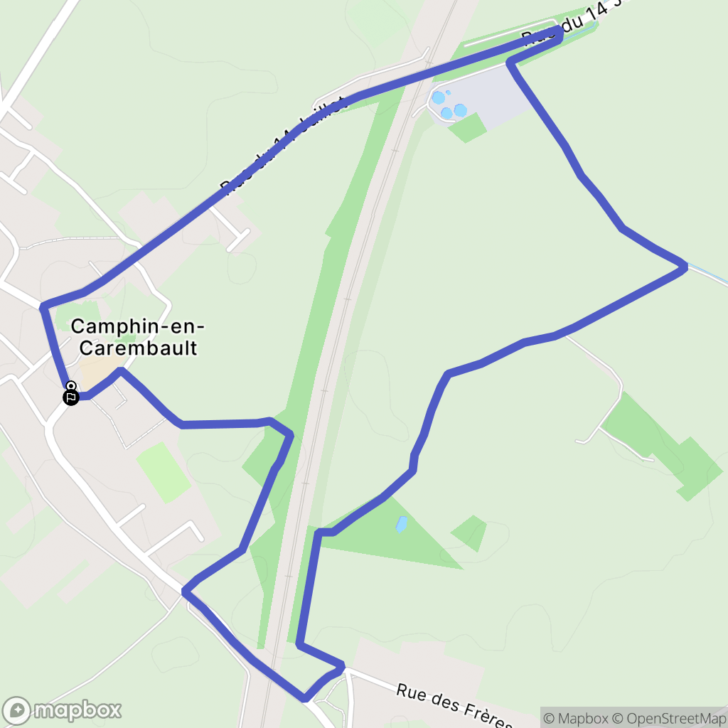 Camphin-en-Carembault : carte du parcours de randonnée - France