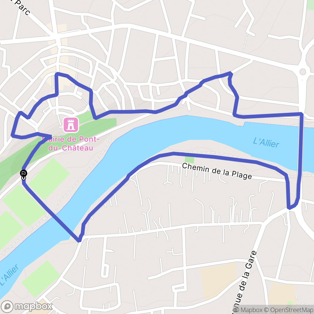 Pont-du-Château : carte du parcours de randonnée - France