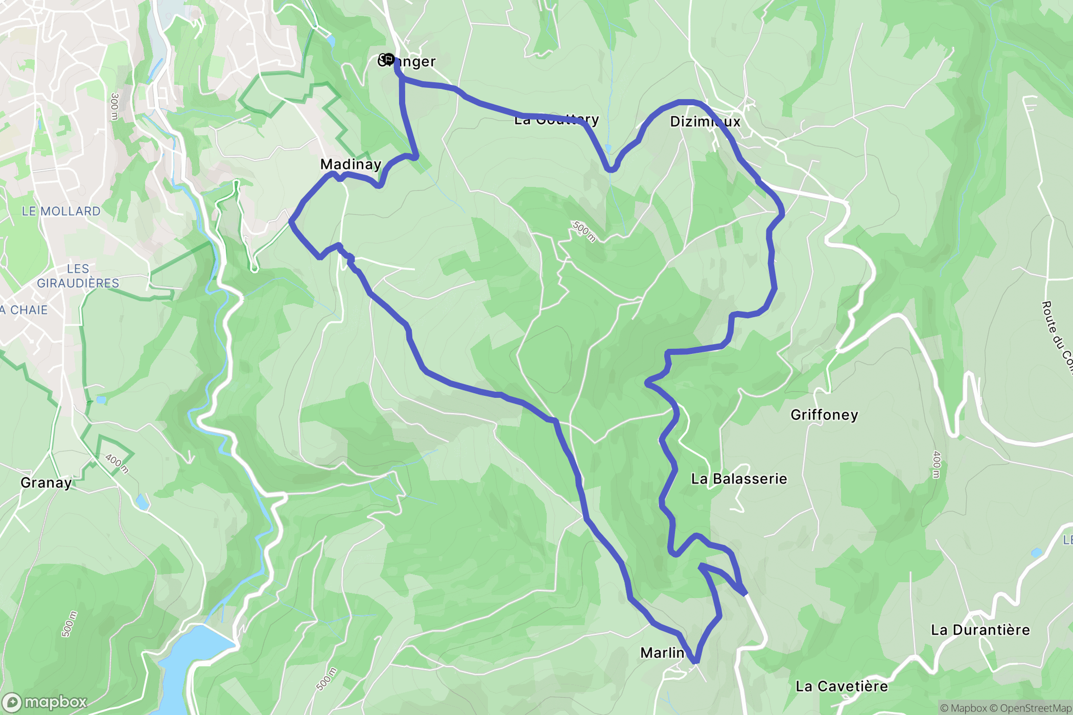 Chateauneuf : carte du parcours de randonnée - France