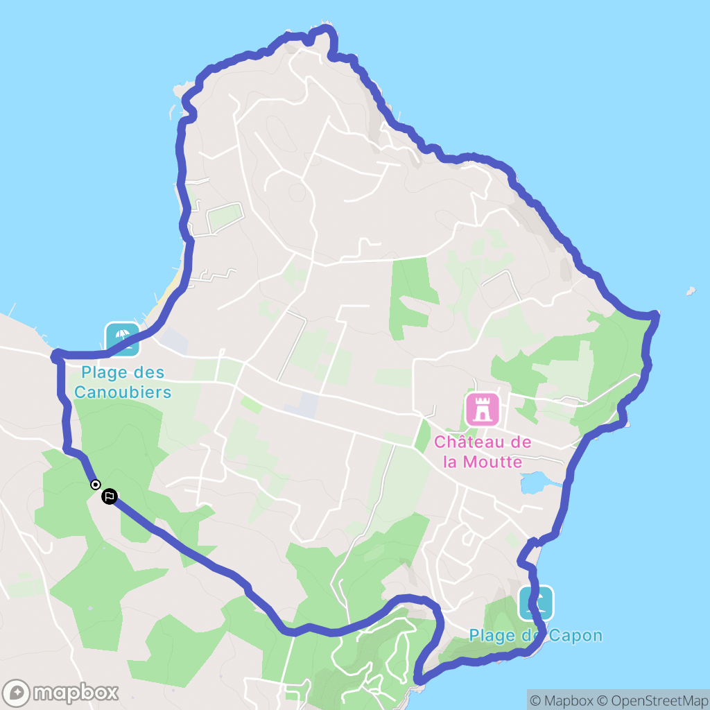 Saint-Tropez : carte du parcours de randonnée - France