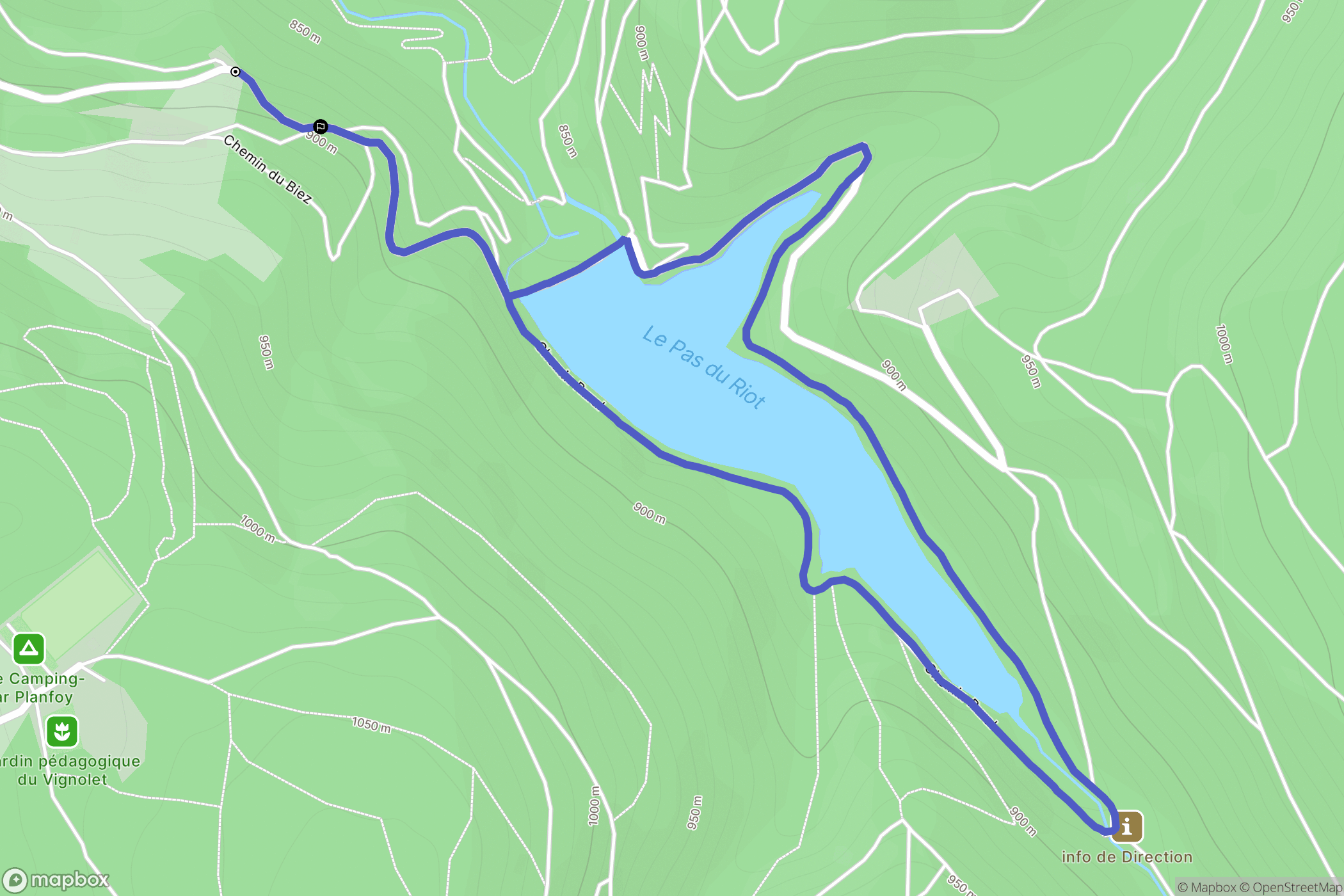 Planfoy : carte du parcours de randonnée - France