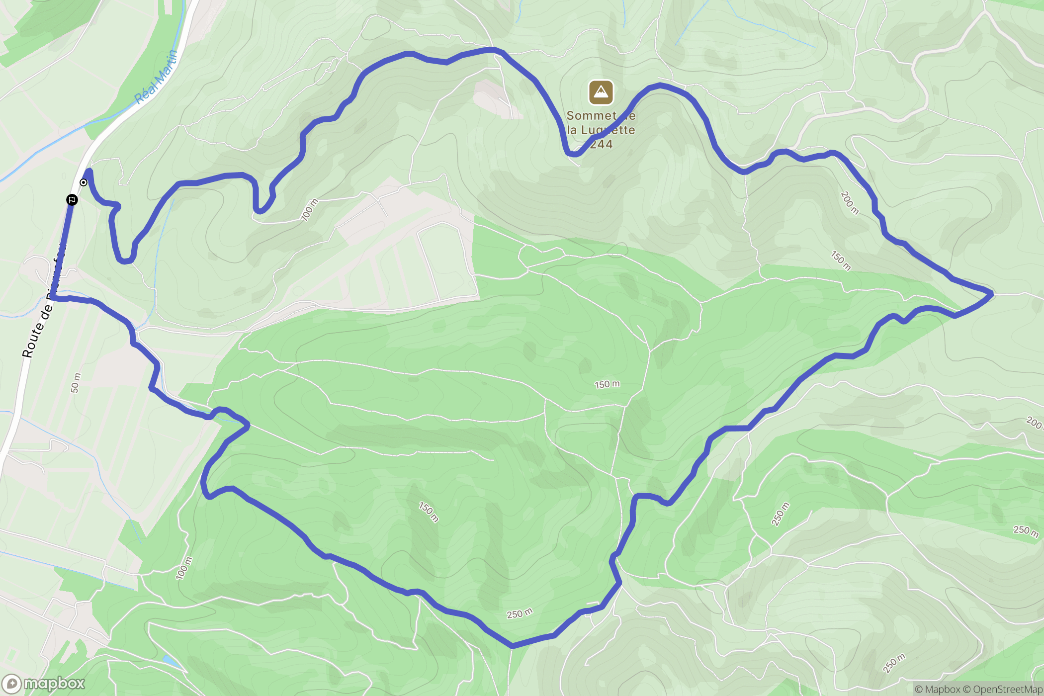Pierrefeu-du-Var : carte du parcours de randonnée - France