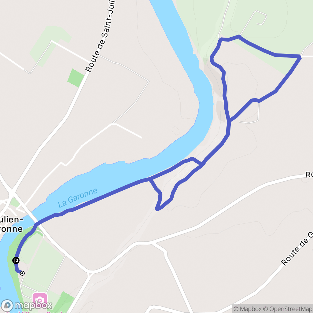 Saint-Julien-sur-Garonne : carte du parcours de randonnée - France