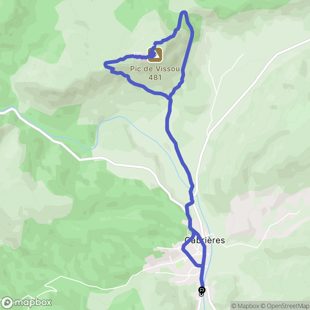 Cabrières : carte du parcours de randonnée - France
