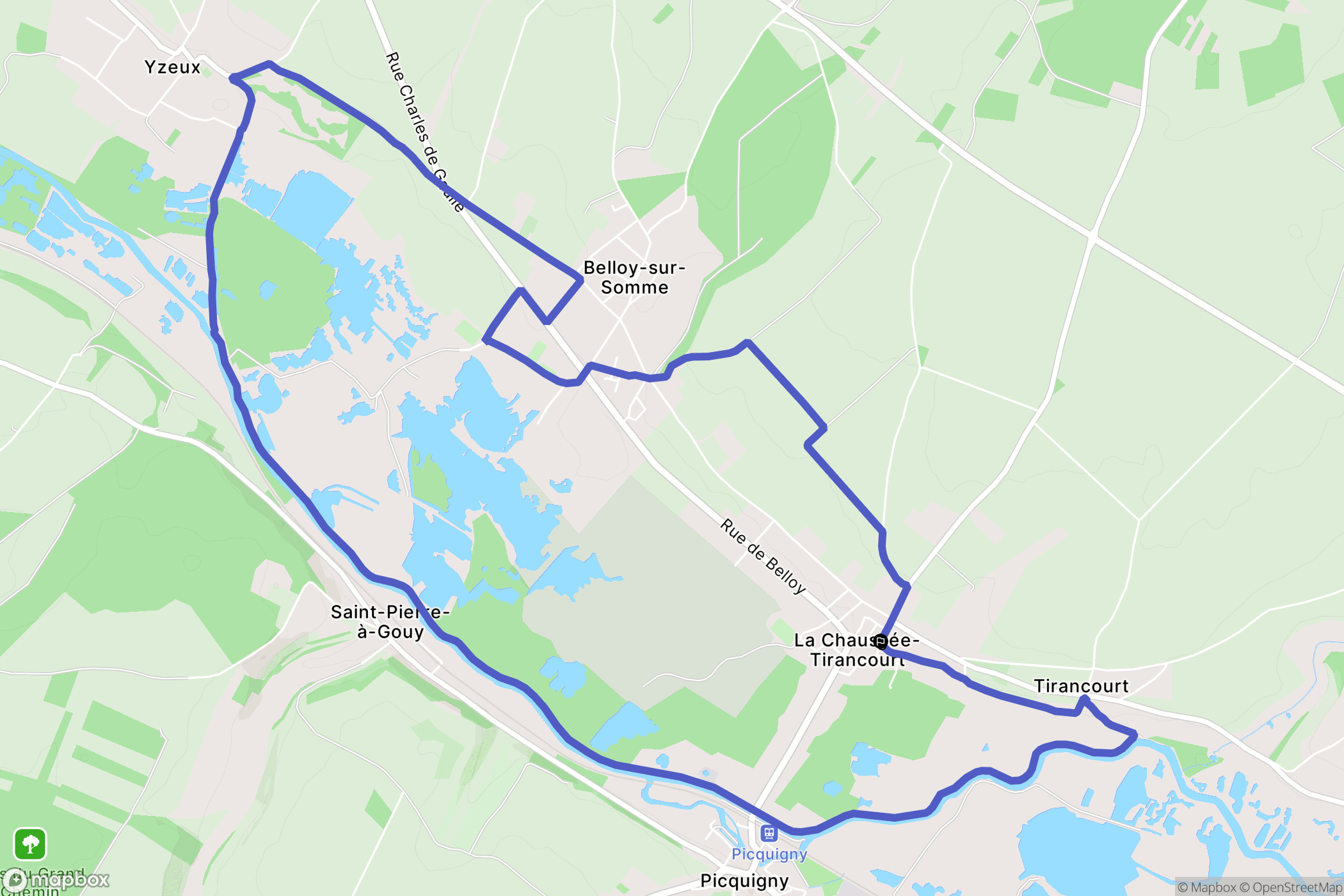 La Chaussée-Tirancourt : carte du parcours de randonnée - France