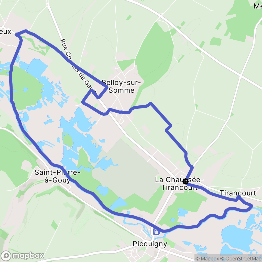 La Chaussée-Tirancourt : carte du parcours de randonnée - France