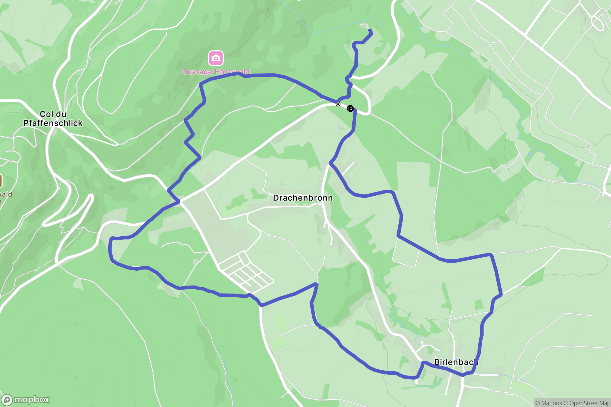 Drachenbronn : carte du parcours de randonnée - France
