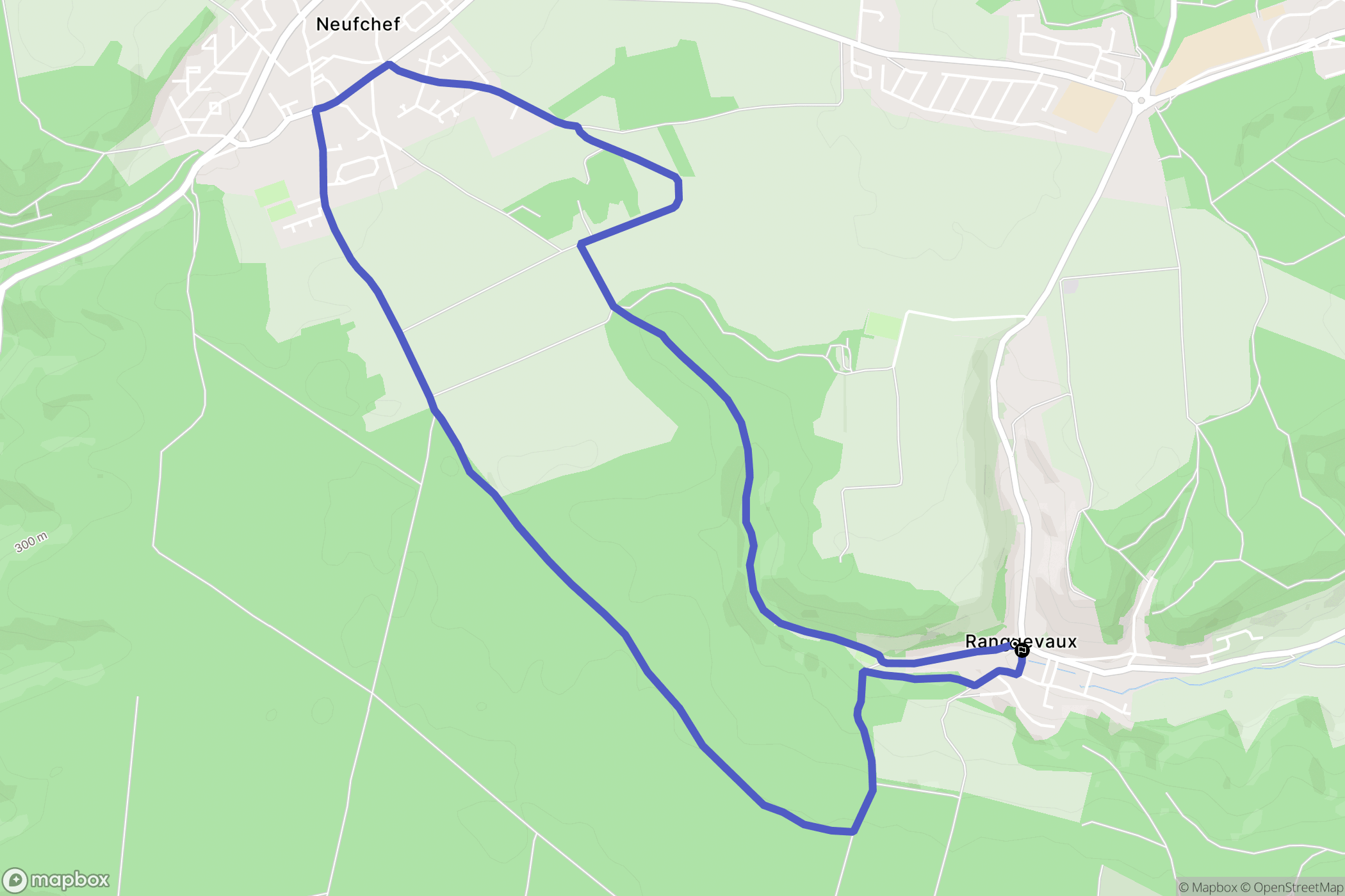 Ranguevaux : carte du parcours de randonnée - France