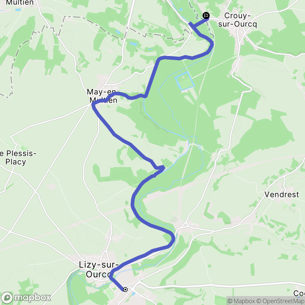 Lizy-sur-Ourcq : carte du parcours de randonnée - France