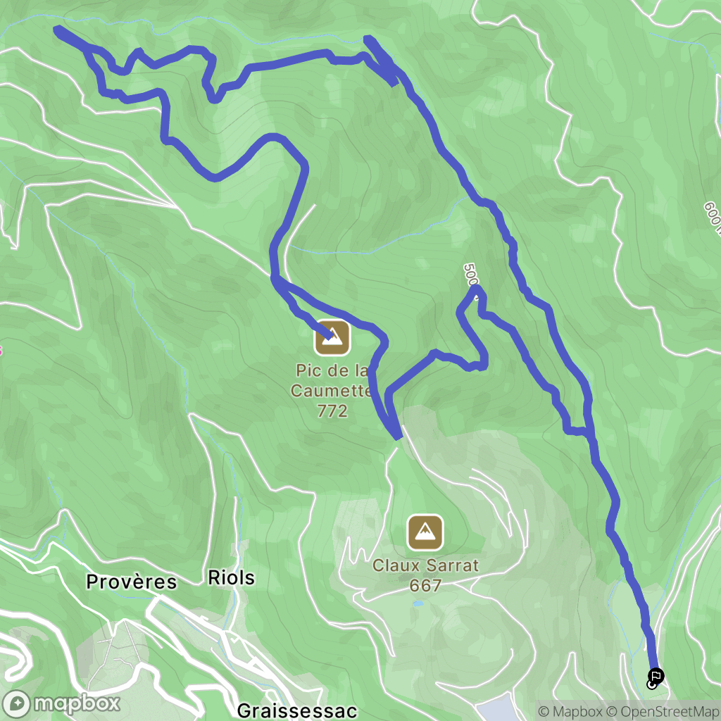 Camplong : carte du parcours de randonnée - France