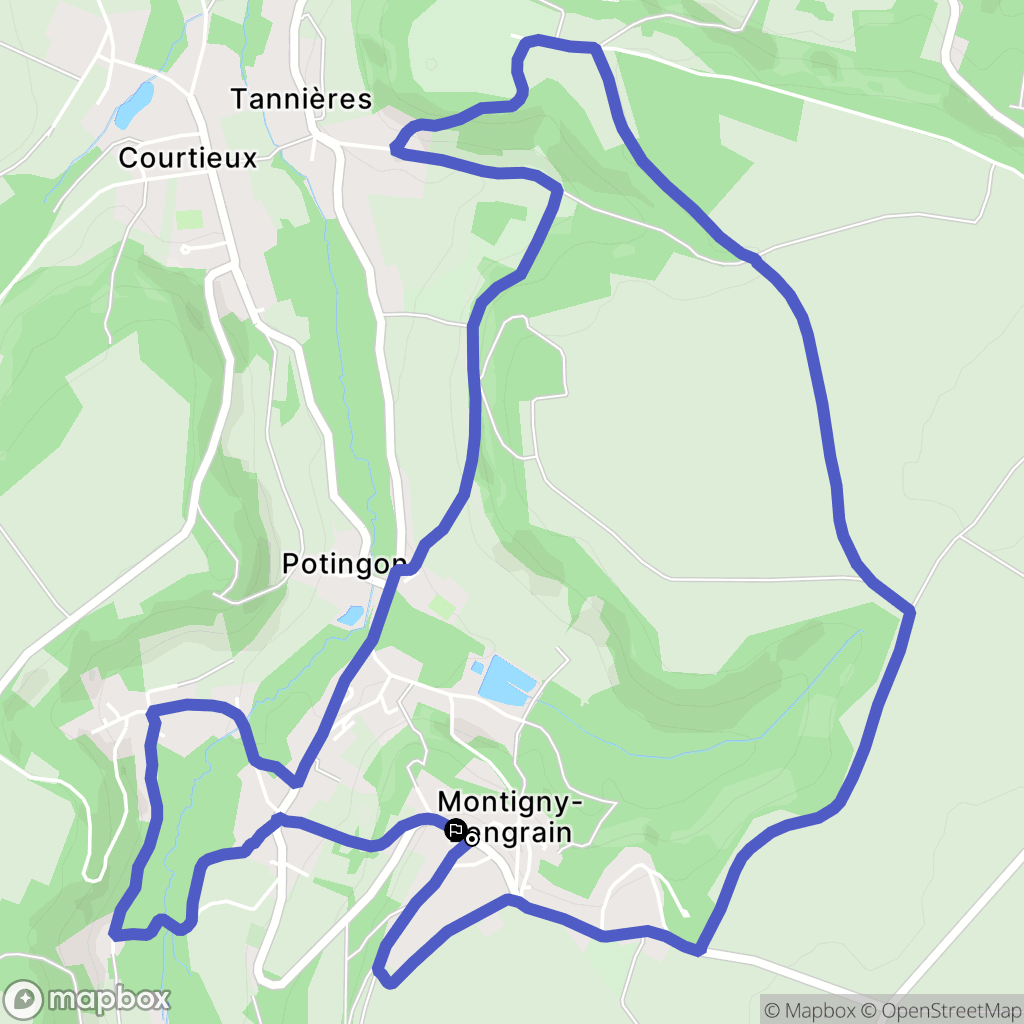 Montigny-Lengrain : carte du parcours de randonnée - France