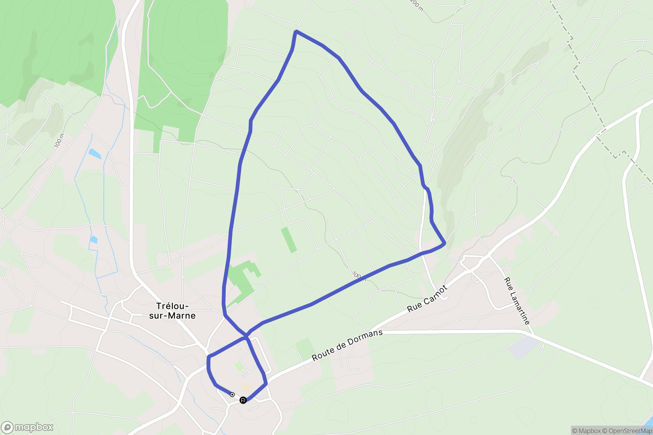 Trélou-sur-Marne : carte du parcours de randonnée - France